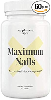 Maximum Nails Biotin Vitamins for Nails – Fast Nail Growth Treatment Formulated with Biotin, L-Cysteine & Silicon Dioxide - Nail Repair Strengthen and Growth Tablets (60 Count)