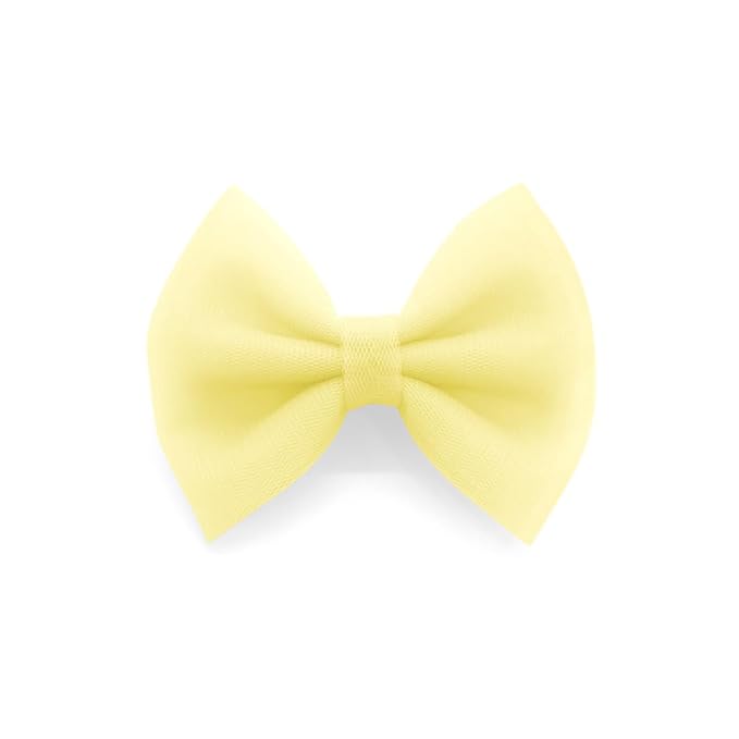 Girls' Handmade Chiffon Hair Clips, Set of 2, Snag-free, No-Slip (Lemon)