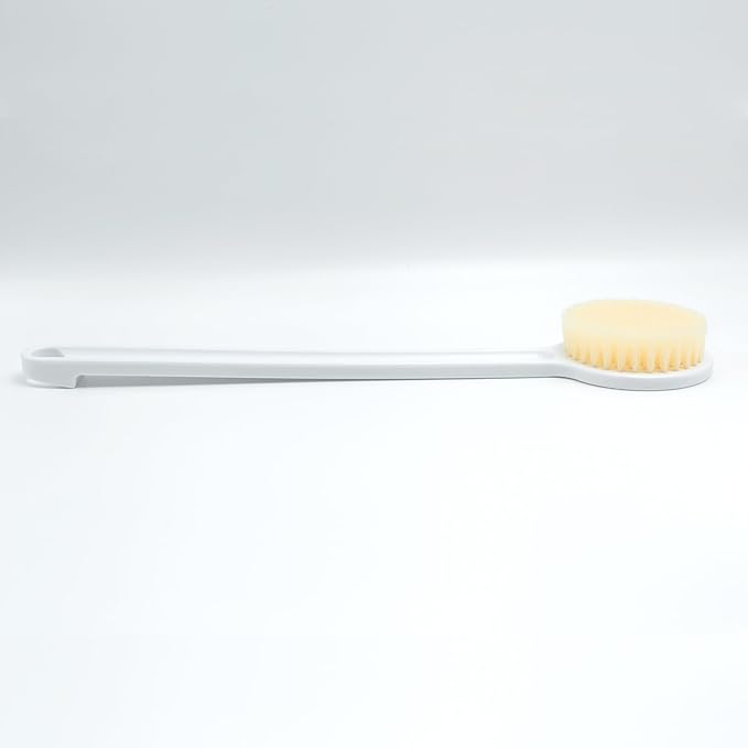Long Handle Body Brush, Manual Dry Brushing with Stiff Bristles, Exfoliating Bath Brush for Back & Body