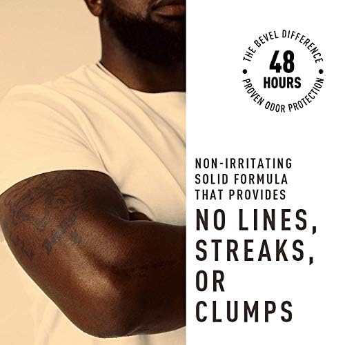Bevel Deodorant for Men with Coconut Oil and Shea Butter, Aluminum Free, No Streaks, 48 Hour Odor Protection, 2.5 Oz
