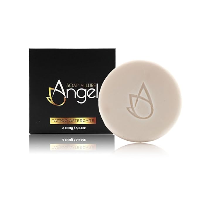 Tattoo Aftercare Organic Cleansing Bar 100g - Vegan Skincare for Piercing, Tattoos, and PMU, Tattoo Soap Bar with Aloe and Dragons Blood Good Skin Care Products., Black
