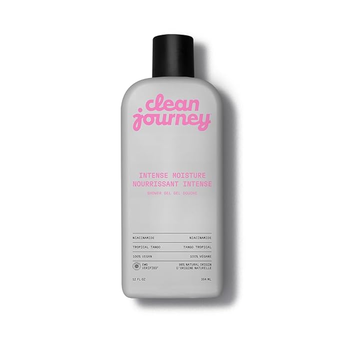 cleanjourney Body Wash, EWG Verified Shower Gel with Niacinamide and Glycerin, Clean Ingredients, Vegan, Intense Moisture, Tropical Tango, 12 Fl Oz