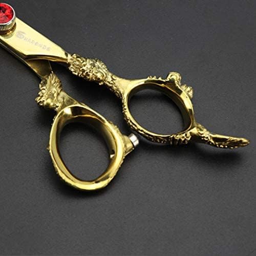 Hair Cutting Scissors Shears Professional Barber 6 inch Hairdressing Scissor Home Use for Man Woman Adults Kids Babies (6-inch flat shear-A)