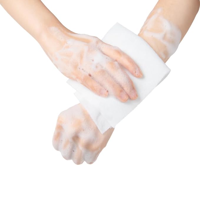 HYGIENJOY-21% Larger Rinse Free Bath Sponges for Adults-Disposable No Rinse Bathing Wipes-Soap Infused,Dry Shower Wipes for Elderly,Camping,Post Surgery Must Haves,(Lavender 75 Counts)