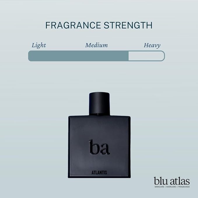 Blu Atlas Atlantis Eau De Parfum for Men- Long-lasting Citrus and Aquatic Cologne With Bergamot, Lavender and Musk, Clean Ingredients, 100 ml Masculine Fragrance Inspired by Bali