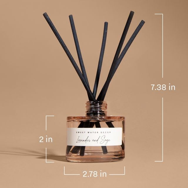Sweet Water Decor Christmas Reed Diffuser Set - Fresh Cut Trees, Orange, and Cloves Holiday Scent for Home with Long Lasting Fragrance - Non-Toxic Oil Reed Diffuser Made in The USA