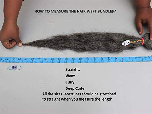 18' Wavy Salt & Pepper/Natural Gray 3 bundles. 100% Natural Indian Virgin Raw Hair Extensions. Unprocessed, Chemical-Free