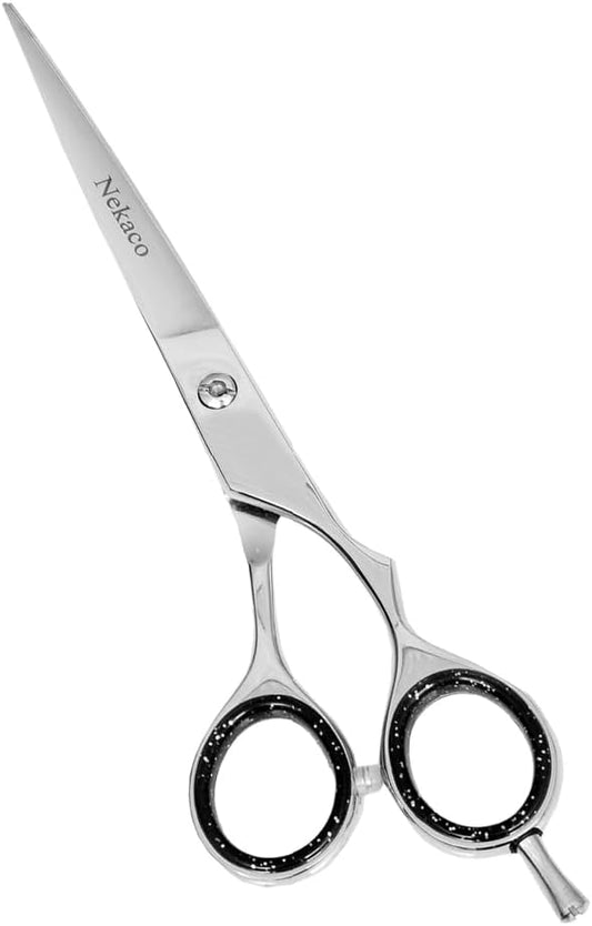 Professional 6 inches Hair Cutting Scissors, Premium Quality Stainless Steel Hair Scissors, Hair Shears for Barber Salon & Home (Silver)