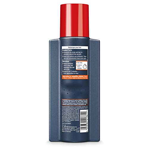 Alpecin C1 Caffeine Shampoo 8.45 fl oz (Pack of 2) Men's Natural Hair Growth Shampoo for Thinning Hair with Niacin and Castor Oil