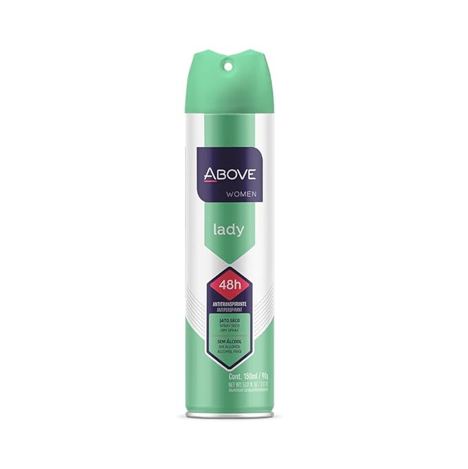 ABOVE Lady - 48 Hours Antiperspirant Deodorant for Women - Notes of verbena, Raspberry and Pomegranate - Dry Spray Protects Against Sweat and Body Odor - Stain and Cruelty Free - 3.17 oz