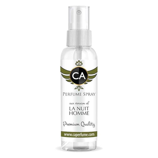 CA Perfume Eco Refill Impression of La Nuit Homme For Men Cologne Eau de Parfum Spray Refillable Bottle 2 Fl Oz/60ml-X1
