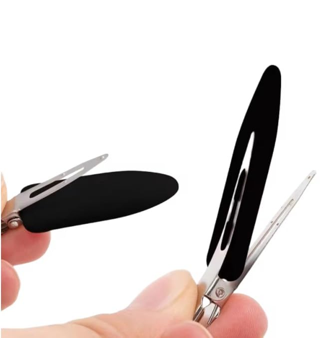 10-Piece No Bend Metal Hair Clips, Professional Styling Accessories - Black