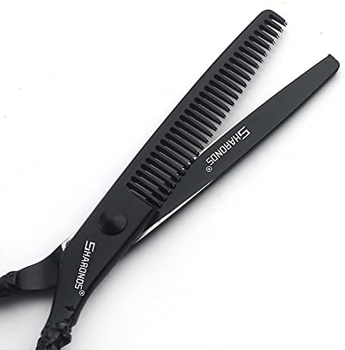 6 inch hair stylist barber scissors black plate dragon 440C hairdressing cutting scissors+thinning scissors (6 inch thinning)