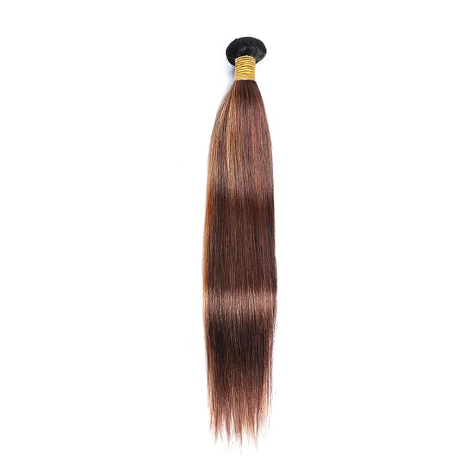 Freiuoke Highlight Bundles Human Hair 4/30 Straight Bundles Brazilian Unprocessed Virgin Hair 1 Bundle 26 Inch