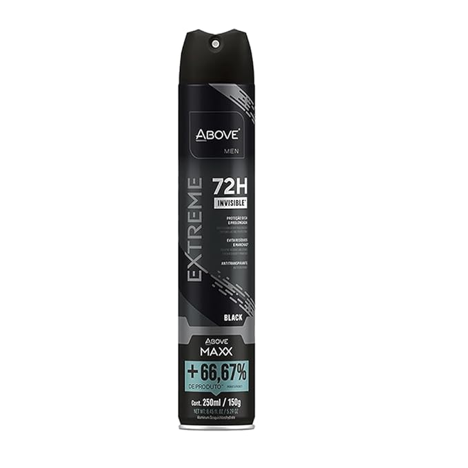 ABOVE Extreme Men Black MAXX - 72H Antiperspirant Spray Deodorant for Men 8.45 Fl Oz | Aluminum-Free | Fresh Mist, No Stain & Alcohol, Long-Lasting Men's Deodorant Spray | Lavender and Oliban