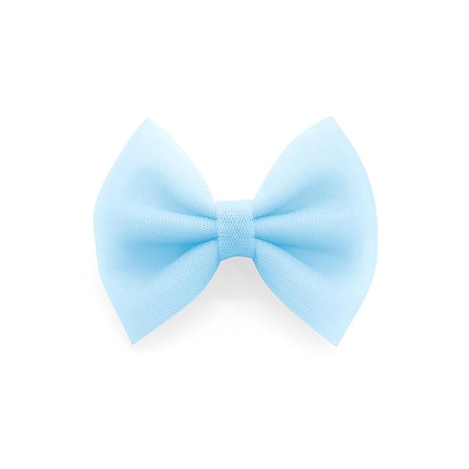 Girls' Handmade Chiffon Hair Clips, Set of 2, Snag-free, No-Slip (Blue Vapor)