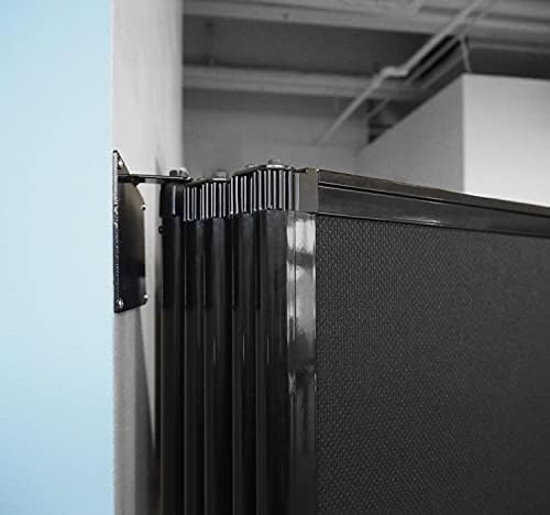 Versare Room Divider 360 Wall-Mounted Folding Partition | Locking Wheels | Temporary Room Separator | 14' x 6' Blue SoundSorb Panels
