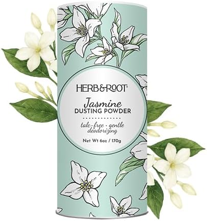Herb & Root Talc Free Body Dusting Powders. Rose, Vanila, Sandalwood, Lavender, Jasmine, and Gift Sets (Full Size, Jasmine)