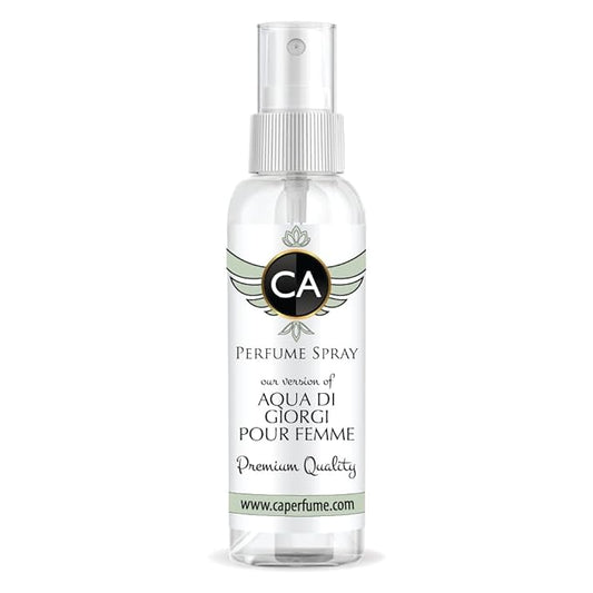 CA Perfume Eco Refill Impression of Aqua Di Giorgi Pour Femme For Women EDP Perfume Concentrated Long Lasting Eau de Parfum Spray Refillable Atomizer Bottle 2 Fl Oz/60ml-X1