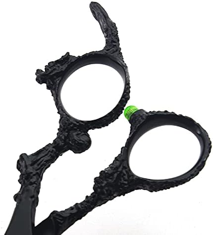 6 Inch Hair Stylist Barber Scissors, Black, 440C Stainless Steel, Ergonomic, Compact