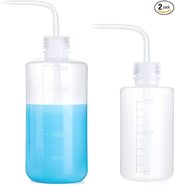 Yuelong Plastic Squeeze Bottle - 2Pcs Safety Wash Bottle 500ml&250mL Convenient Green Soap Supply Tattoo Squirt Bottles with Scale Labels for Medical Label Tattoo Supplies
