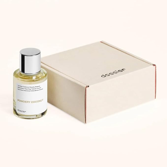Dossier - Powdery Coconut 1.7 Fl oz (50ml) - Perfume Inspired by T.Ford Soleil Blanc - Pure Infused - Paraben Free - Vegan - For Women Men Unisex
