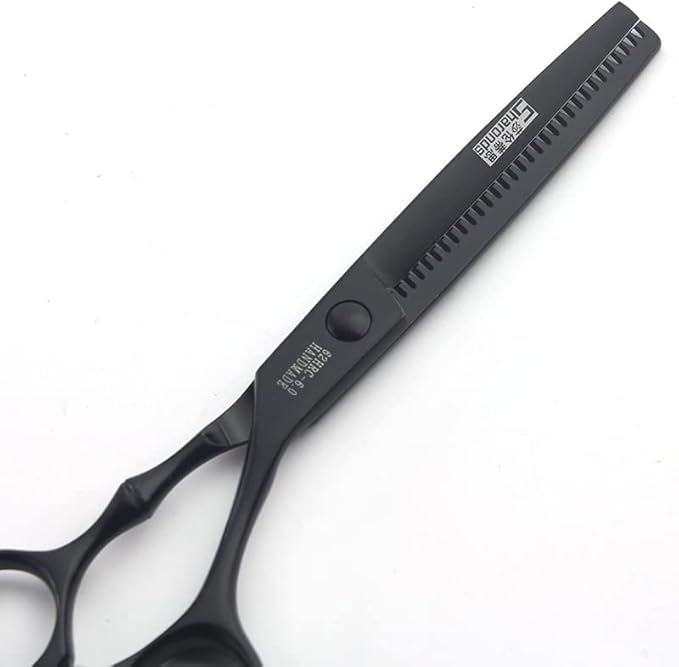 6 Inch Black Hairdressing Scissors Salon Hairdressing Tool Stainless Steel Hair Cutting Hair Thinning Hairdressing Scissors (6 inch thinning)