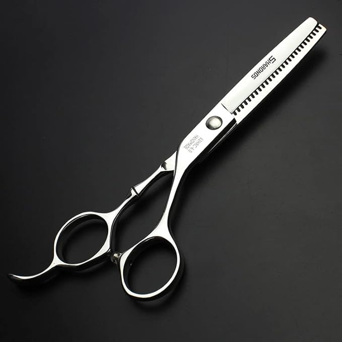 6 Inch Black Hairdressing Scissors Salon Hairdressing Tool Stainless Steel Hair Cutting Hair Thinning Hairdressing Scissors (6 inch 2PC-B)