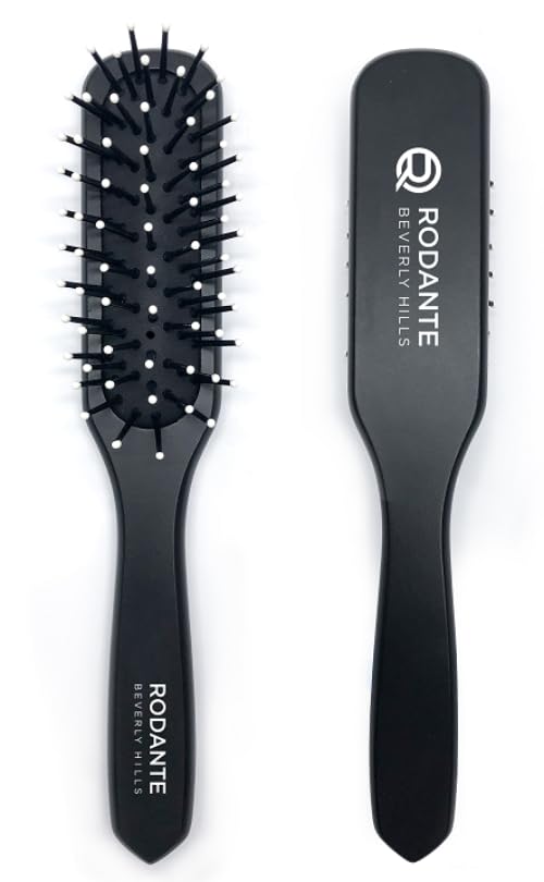 Wooden Hair Styling Hairbrush | Scalp Massage Hair Brush for Hair Detangling, Men Travel Gym Hair Brush Black Color