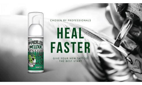Foaming Tattoo Wash 1.7 fl. Oz / 50 ml - Antibacterial Tattoo Soap Cleanser for New Tattoos & Piercings