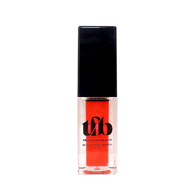 Trust Fund Beauty - Better Than Therapy - Tinted Lip Oil - Pomegranate Flavor, Sheer Tint, Softening, Moisturizing, 4g, 0.14 fl. oz. Vegan, Cruelty-Free, Nontoxic