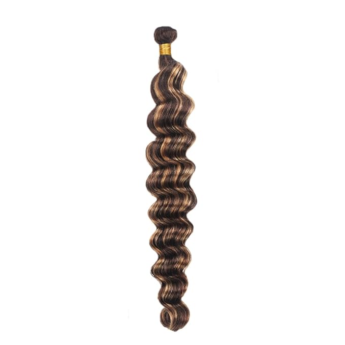P427 Human Hair Bundles Color 4/27 Deep Wave Bundles 26 Inch Honey Blonde Single Bundle Brazilian Virgin Hair Extensions