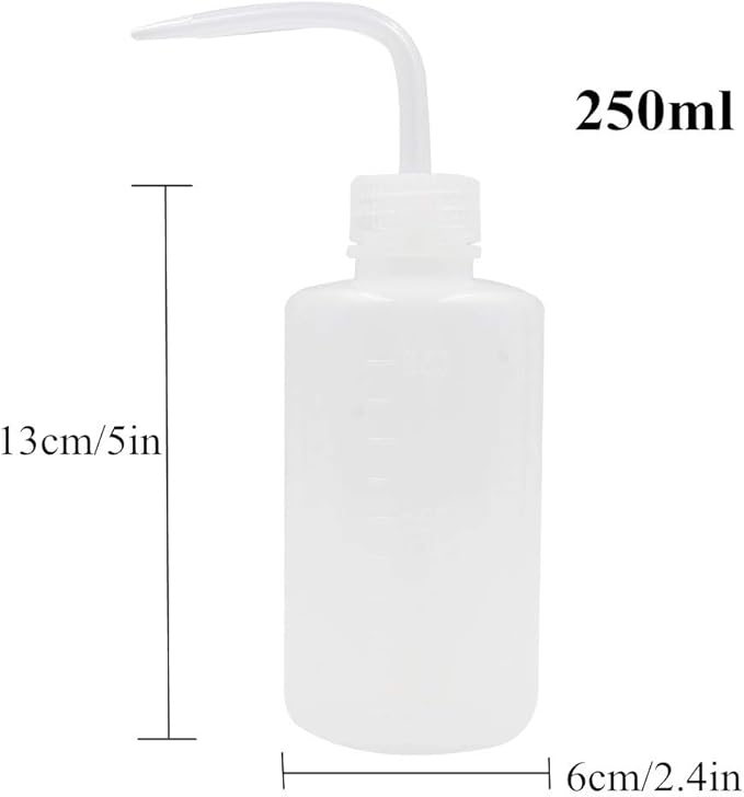 Yuelong Plastic Squeeze Bottle, 2Pcs Safety Wash Bottle 250ml Convenient Green Soap Supply Tattoo Squirt Bottles with Scale Labels Watering Tools for Medical Label Tattoo Supplies