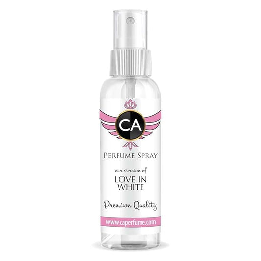 CA Perfume Eco Refill Impression of Love In White For Women EDP Perfume Concentrated Long Lasting Eau de Parfum Spray Refillable Atomizer Bottle 2 Fl Oz/60ml-X1