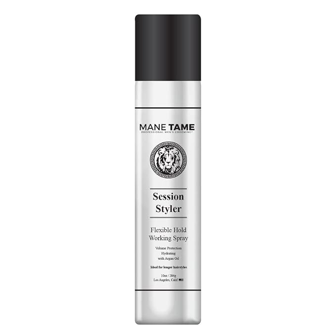MANE TAME Session Styler Hair Spray for Men 10oz - Volume Protection, Flexible Hold, Working Spray - Best used as a Volume Booster