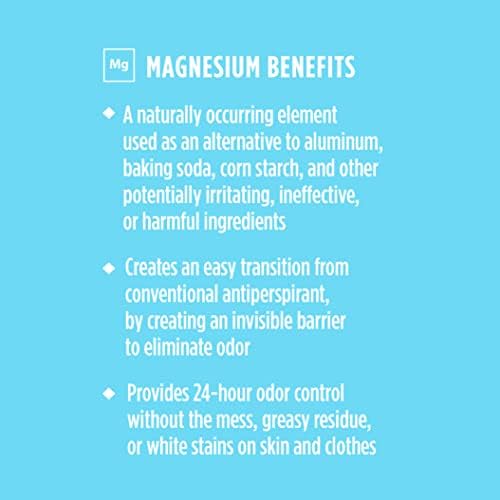 CRYSTAL Magnesium Solid Stick Natural Deodorant, Non-Irritating Aluminum Free Deodorant for Men or Women, Safely and Effectively Fights Odor, Baking Soda Free, Sea Salt + Sage, 2.5 oz (Pack of 2)
