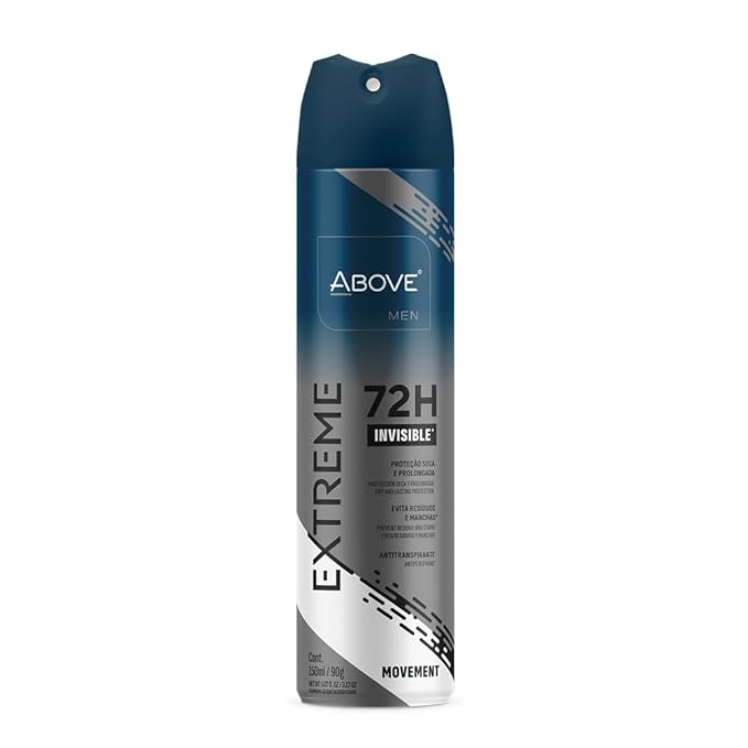 ABOVE Extreme Men Movement - 72H Antiperspirant Spray Deodorant for Men 5.07 Fl Oz | Aluminum-Free | Fresh Mist, No Stain & Alcohol, Long-Lasting Men's Deodorant Spray | Bergamot, Cassis, Thyme