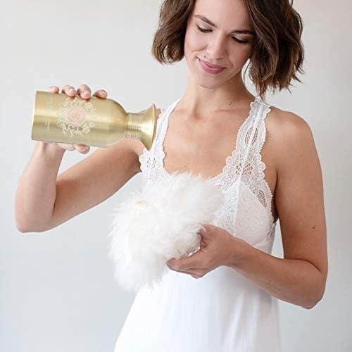 McClendon Talc Free Body and Linen Powder Gift Set with Large Puff and Crystal Dish, 326g