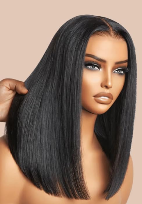 Sunber 13x4 Lace Front Human Hair Bob Wigs Pre Everything 12A Human Hair Bob Pre Plucked Invisible Knots 14Inch Short Bob Wig 150% Density Glueless Bob Wig