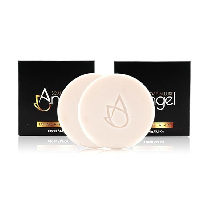 Tattoo Aftercare - Organic Cleansing Soap Bar - Vegan Soap Bar for Tattoos, Piercings, and PMU, Neutral Soap with Aloe, Dragons Blood and Centella Asiatica (Pack of 2)
