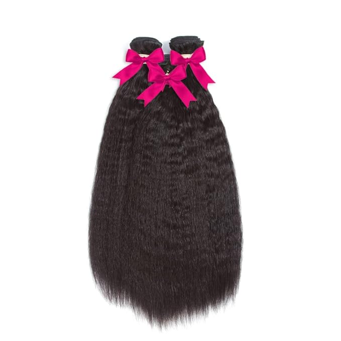 Kerriana Kinky Straight Hair Bundles, 18 20 22 Inch Black Bundles Human Hair 100% Unprocessed Human Hair Bundles Yaki For Black Women