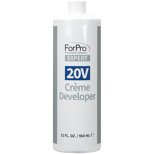 ForPro Expert 20 Volume Crème Developer for Hair Lightening, Gray Coverage & Color Deposit with Standard Lift, 32 Fl Oz