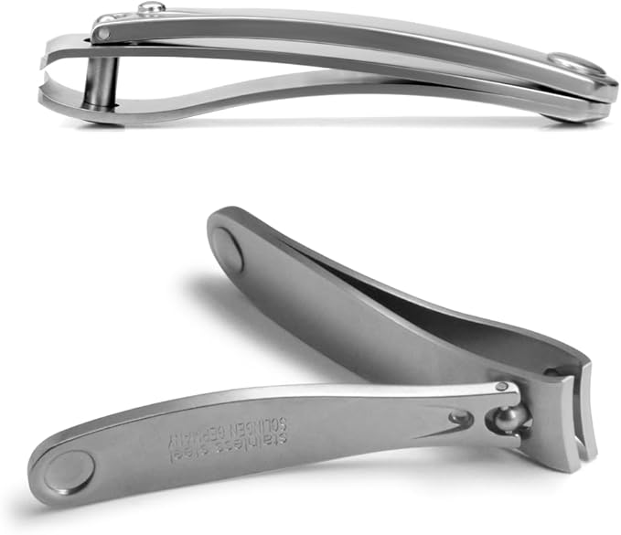 GERMANIKURE Professional Small Nail Clipper (6 cm) - FINOX Surgical Stainless Steel Manicure and Pedicure Tools in Leather Case- Ethically Made in Solingen Germany - 4711 - Travel Size Nail Care