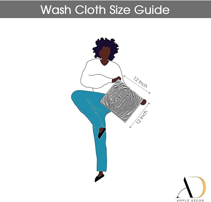 Ample Decor Washcloths Pack of 5 12 X 12 Inch, 600 GSM 100% Cotton Soft Absorbent, Premium Quality Durable Machine Washable, Ideal for Bathroom, Pool, Hotel, Spa – Orange