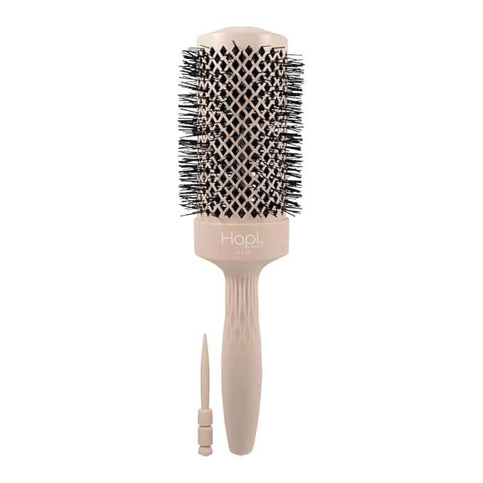 Cricket Hapi High Heat Harmony Thermal Brush - 2" Ceramic Barrel, Round Brush for Heat Styling with Hair Dryer, Mood-Friendly - Beige