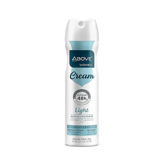 ABOVE Cream Light - 48 Hours Antiperspirant Deodorant for Women - Notes of Passion Fruit - Dry Spray Protects Against Sweat and Body Odor - Delivers Moisturizing Sensations - Alcohol Free - 3.17 oz