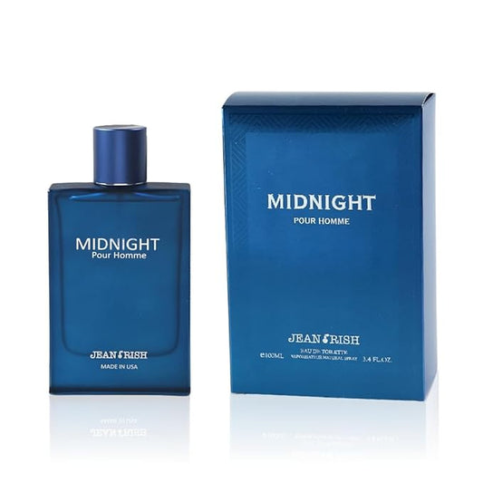 Jean Rish Midnight Pour Homme Eau De Toilette for Men (3.4 Fl Oz / 100ml) with Bergamot, Lavender & Patchouli - Long Lasting and Luxury Fragrance