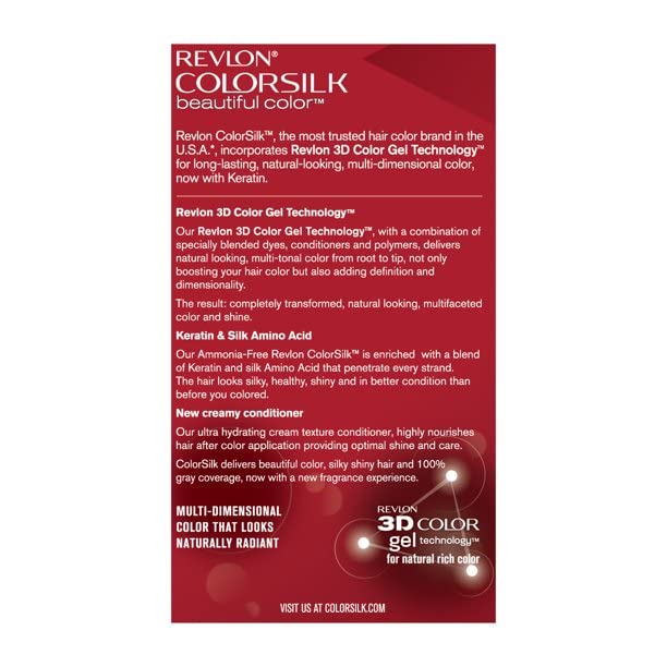 Revlon ColorSilk Hair Color [43] Medium Golden Brown 1 ea (Pack of 8)