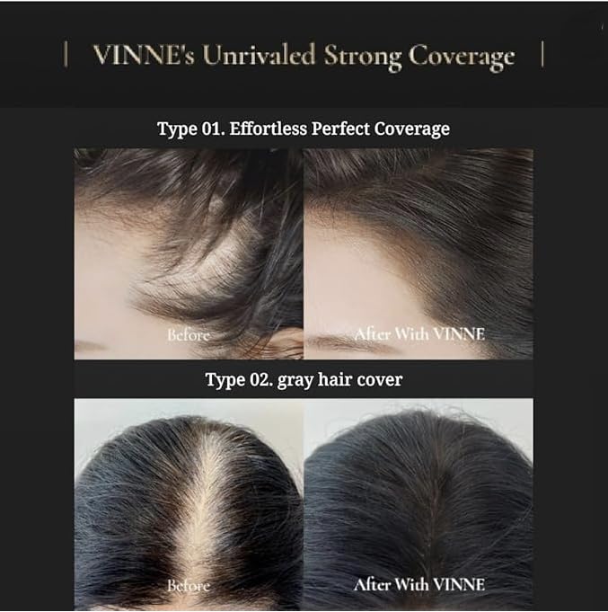 Vinne 3-Color Hair Cushion Stick: Waterproof Gray Cover, Hair Concealer, Long-Lasting Root Filler & Nutrient-Rich Care (Natural Black, Dark Brown, Deep Brown) (Deep Brown, 1)