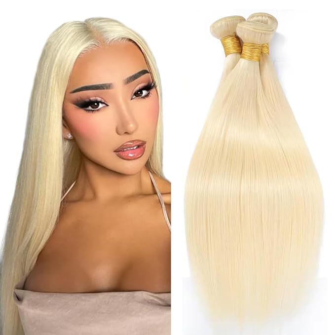 613 Bundle Human Hair 613 Straight Bundles 16 16 16 Inch Blonde Human Hair 3 Bundles Unprocessed Virgin Remy Hair Extensions